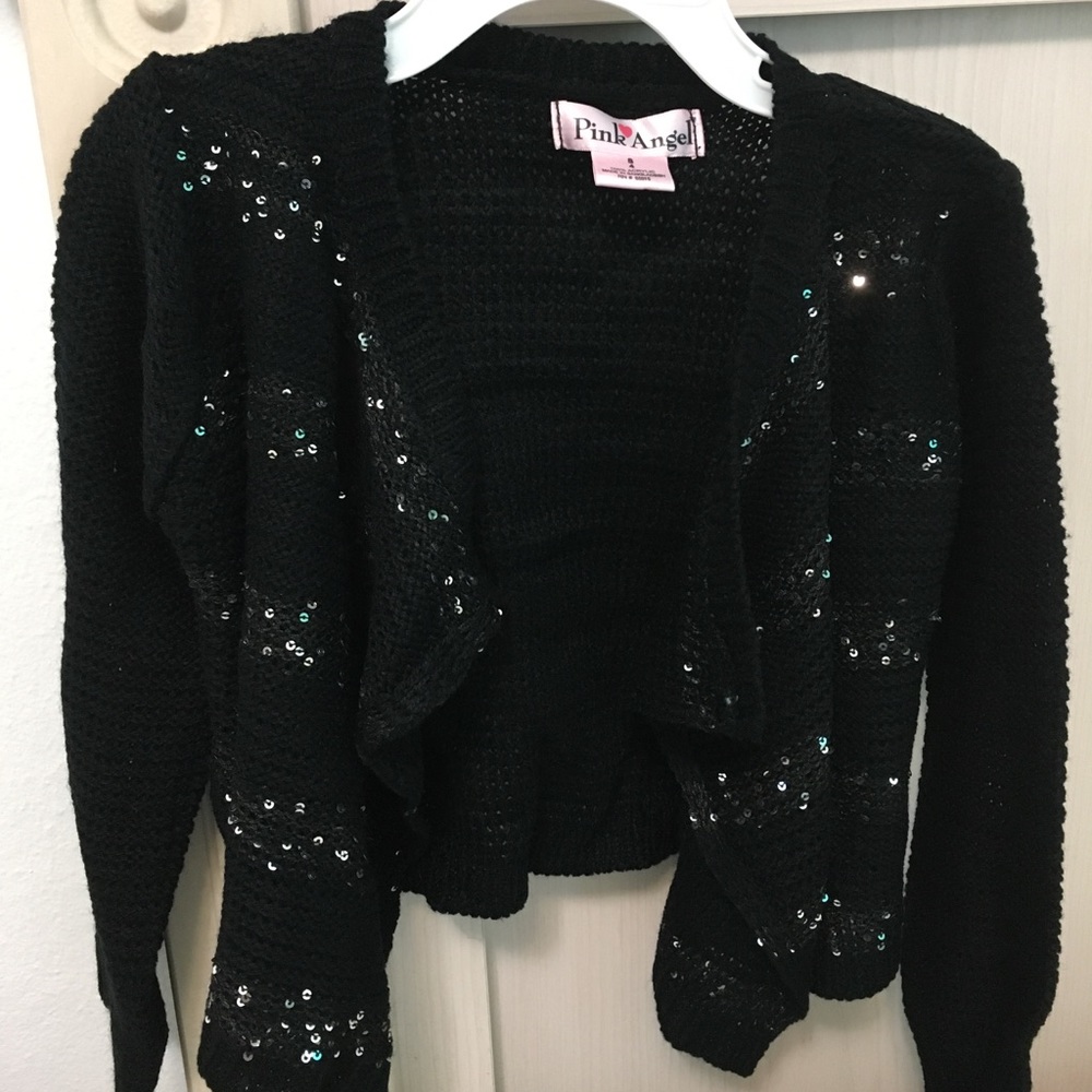 Toddler girls black sequins shrug